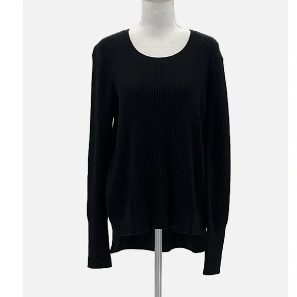 Banana Republic Mixed Media Hi Lo Shirt in Black - NEW - Size Medium - Picture 1 of 7